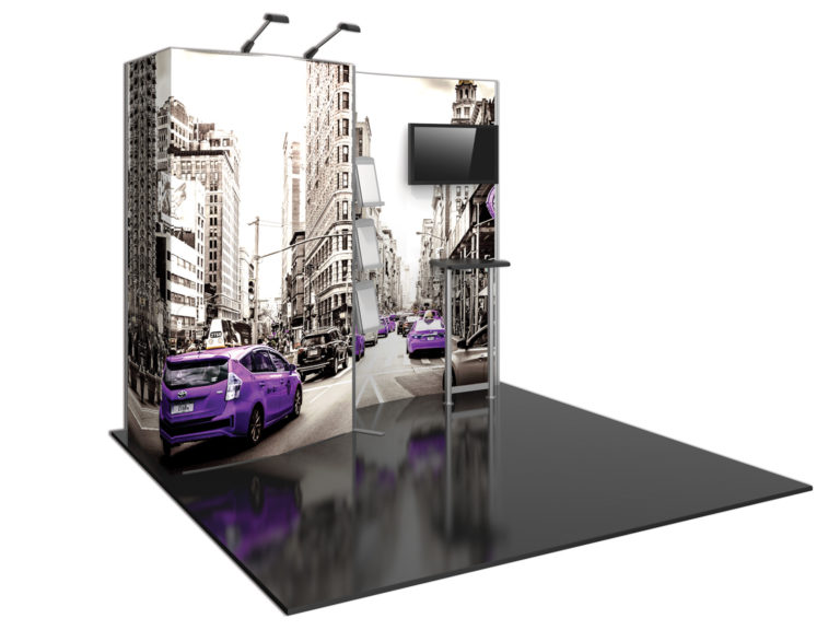 EHP 02 10x10 hybrid pro kit 01 10x10 modular booth corner view