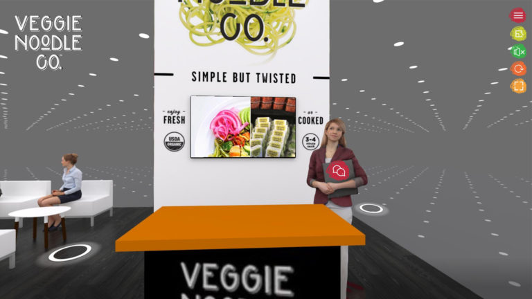 Veggie Noodle virtual exhibit reception counter.