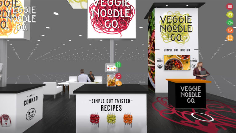 Veggie Noodle virtual exhibit counter view.