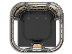 Orbital express truss 10ft modular inline backwall natural top Helios plan view.
