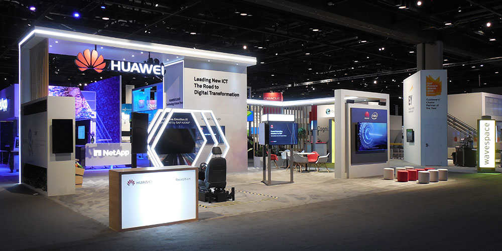 Trade Show Booths Rentals Las Vegas Huawei custom booth
