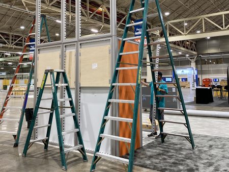 Expo Services team Installing and Dismantling show booth.